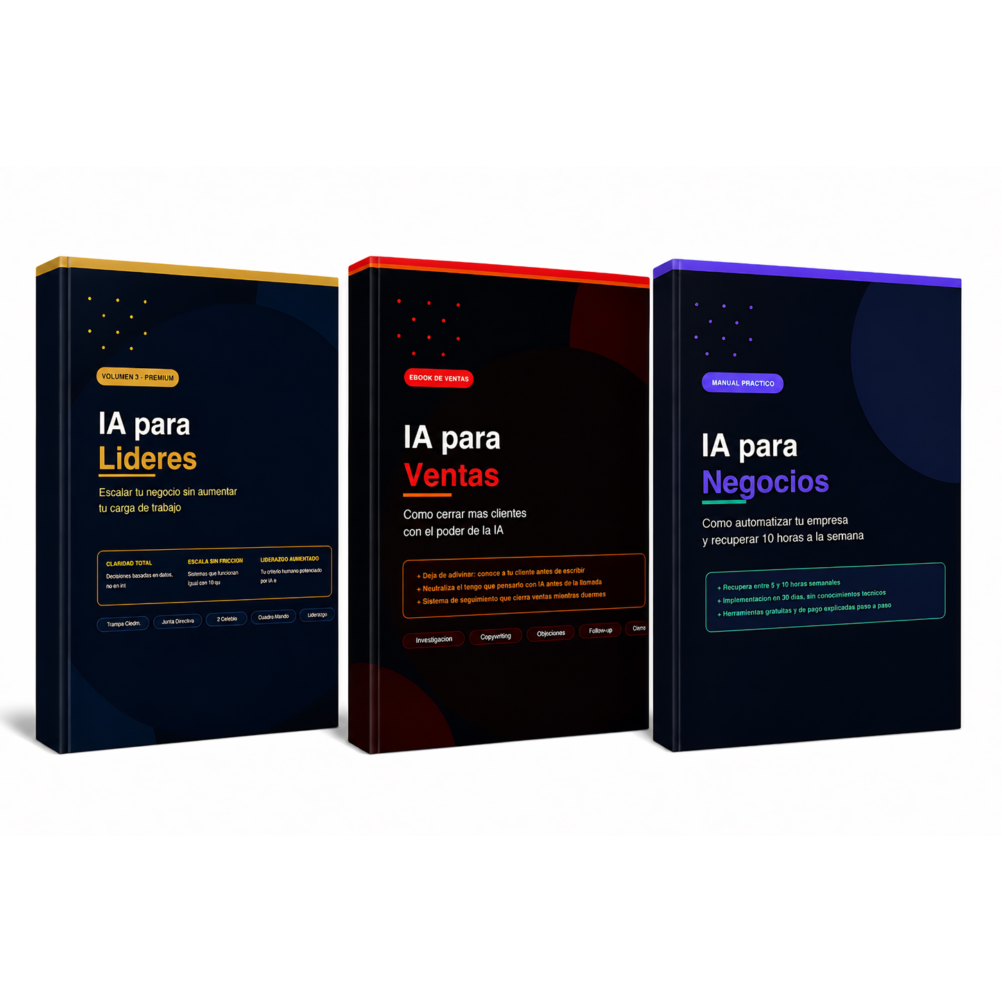 PACK 3 EBOOKS: IA para Negocios | IA para Ventas | IA para Lideres